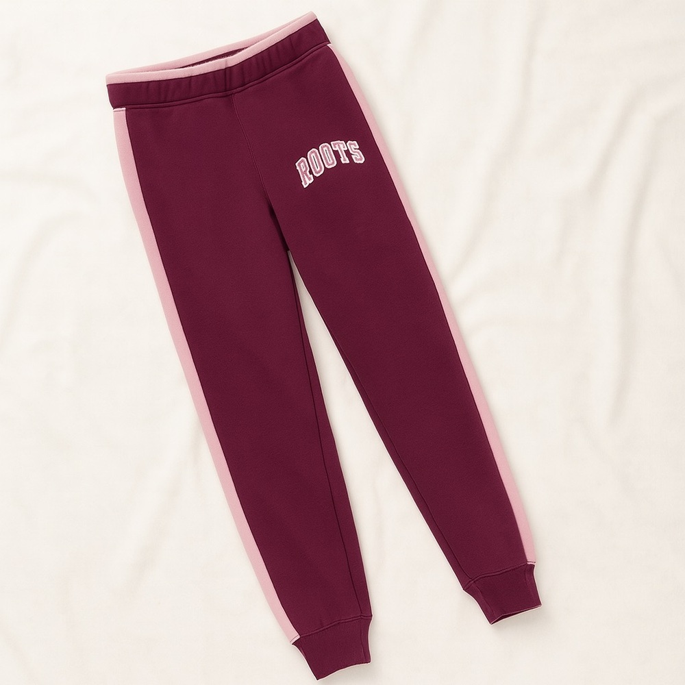 Roots Purple Sweatpants Elastic Cuffs Athleisure